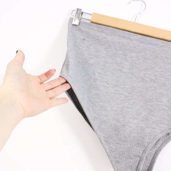 *Shein Grey Ribbed One Shoulder Top - Picture 4 of 4